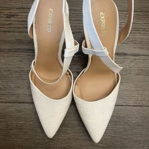 Used Express White Heels